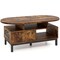 47" Modern Oval Coffee Table with Side Drawer and Open Compartment and 5-Leg Design